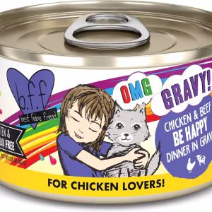 B.F.F. OMG Gravy! Be Happy Chicken & Beef in Gravy Canned Cat Food 2.8oz