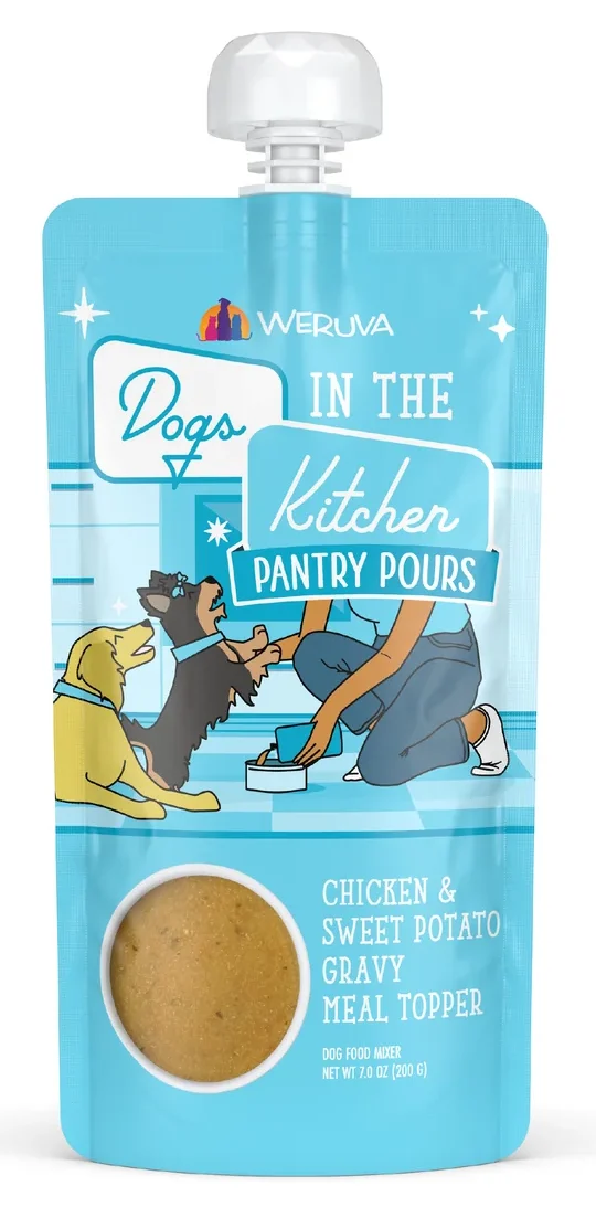 Weruva Dogs in the Kitchen Pantry Pours Chicken & Sweet Potato Gravy Meal Topper for Dogs 7oz