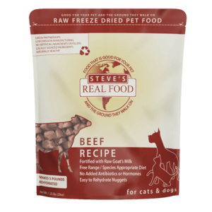 Steve's Real Food Beef Recipe Freeze-Dried Raw Dog Food 20oz
