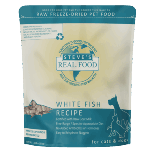 Steve's Real Food Whitefish Recipe Freeze-Dried Raw Dog Food 20oz