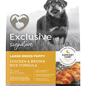 Exclusive Signature Large Breed Puppy Chicken & Brown Rice Dry Dog Food 30lb