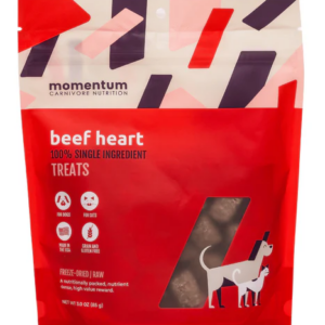 Momentum Carnivore Beef Hearts Freeze-Dried Raw Treats 3oz