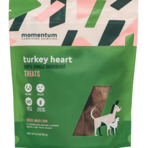 Momentum Carnivore Turkey Hearts Freeze-Dried Raw Treats 3.5oz
