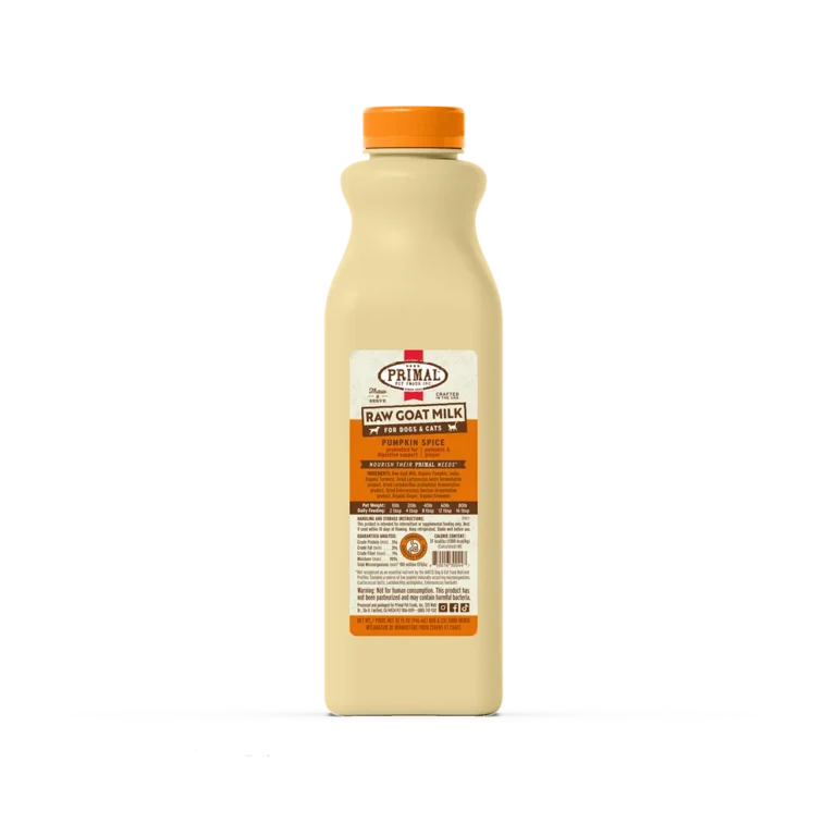primal frozen raw goats milk pumpkin