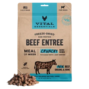 Vital Essentials Crunchy Beef Mini Nibs Freeze Dried Raw Dog Food