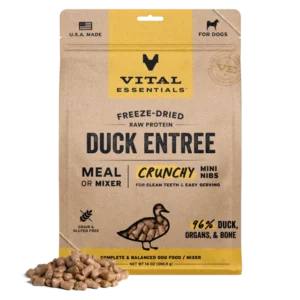 Vital Essentials Crunchy Duck Mini Nibs Freeze Dried Raw Dog Food