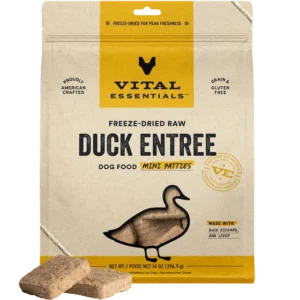 Vital Essentials Duck Mini Patties Freeze Dried Raw Dog Food 14oz
