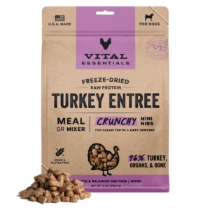 Vital Essentials Crunchy Turkey Mini Nibs Freeze Dried Raw Dog Food