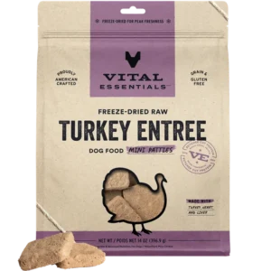 Vital Essentials Turkey Mini Patties Freeze Dried Raw Dog Food 14oz